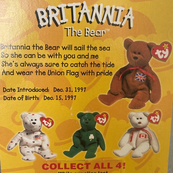 1993 Beanie Baby Britannia RARE TY McDonalds collectable - Picture 4 of 4
